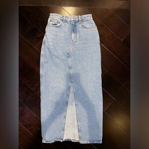 MANGO Denim Maxi Skirt